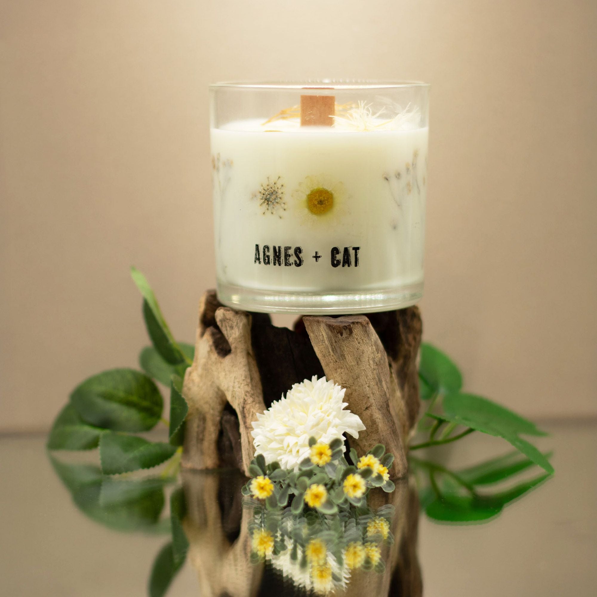 Candle in a glass jar with &