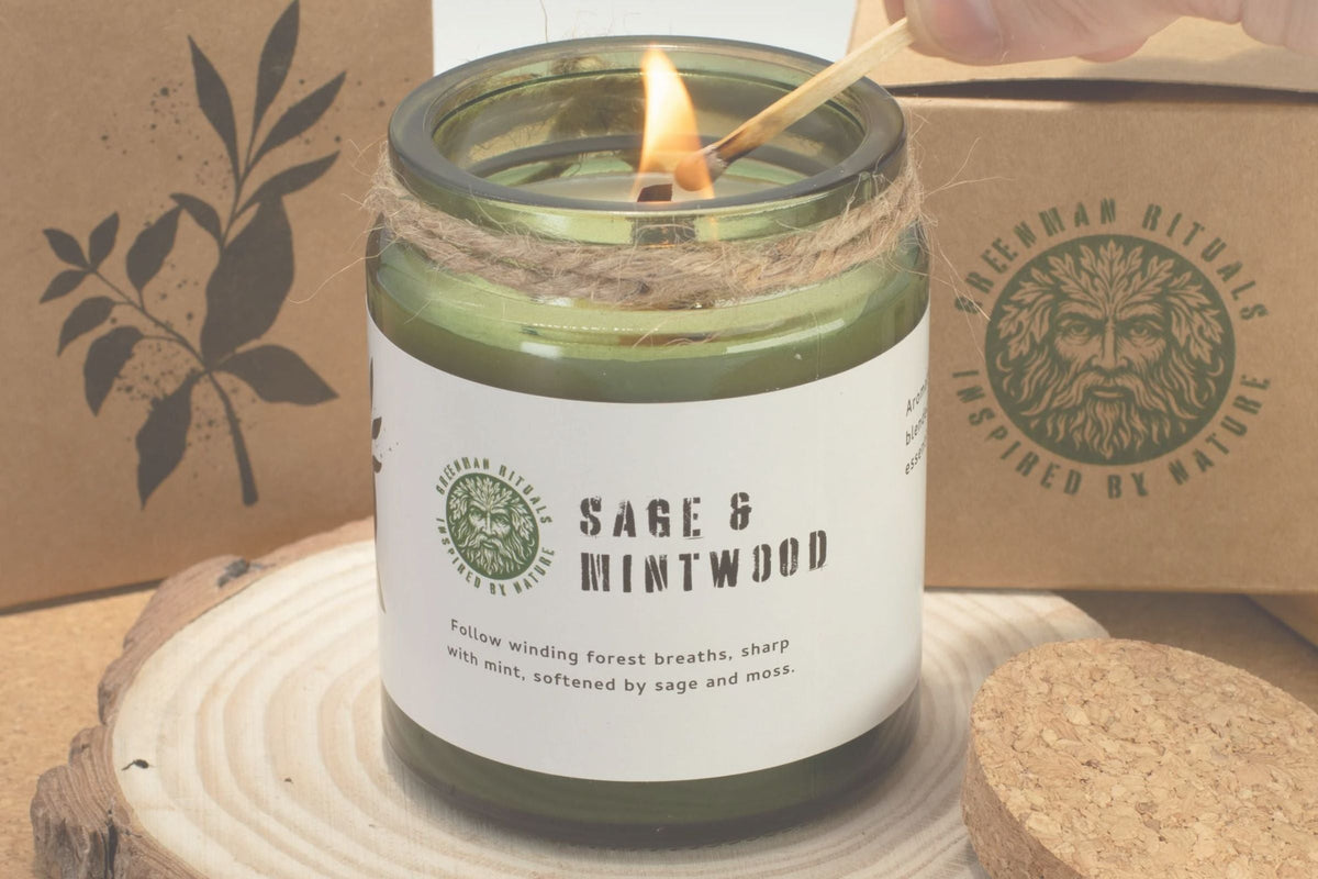 Scented candle labeled &