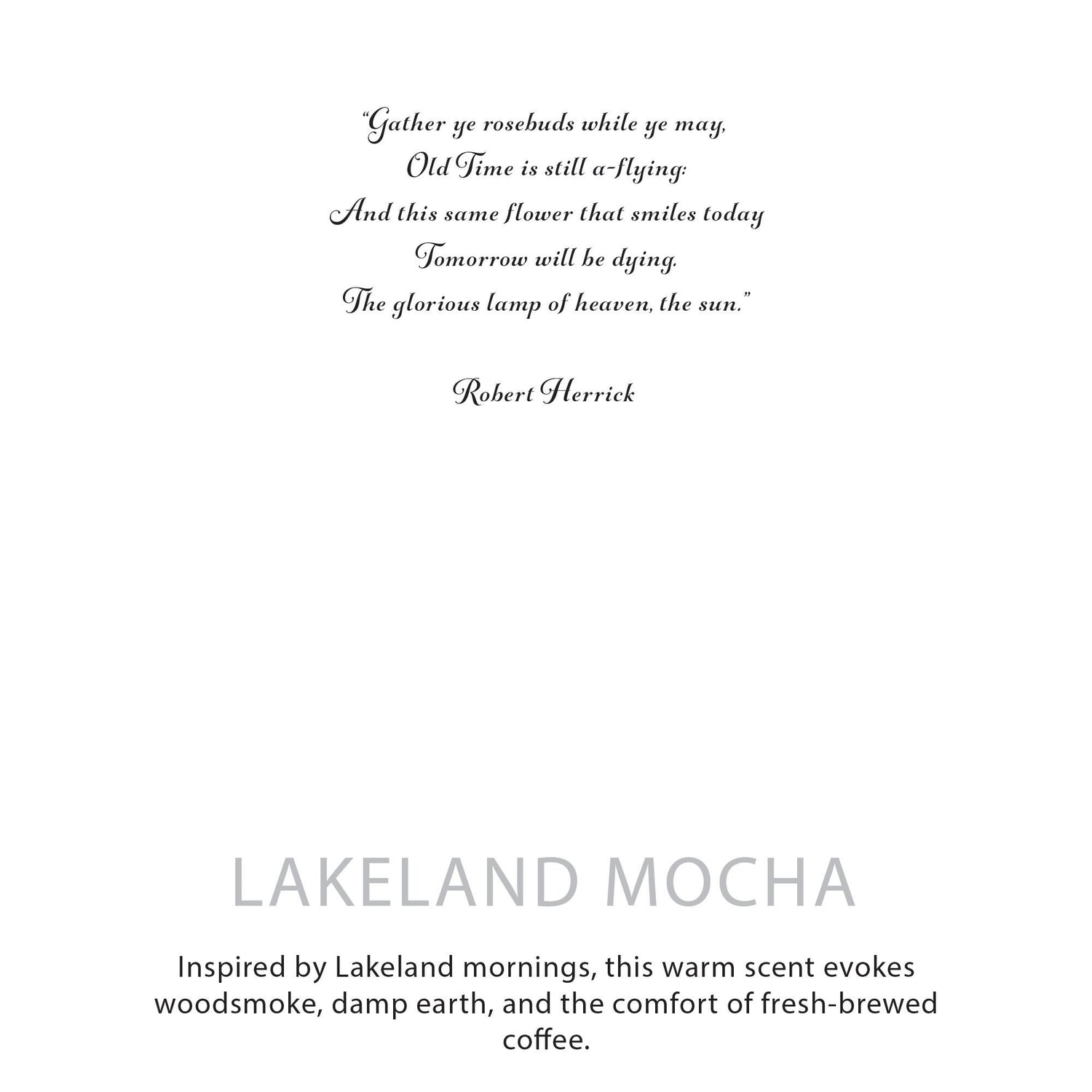 Textual quote by Robert Herrick on a white background with &