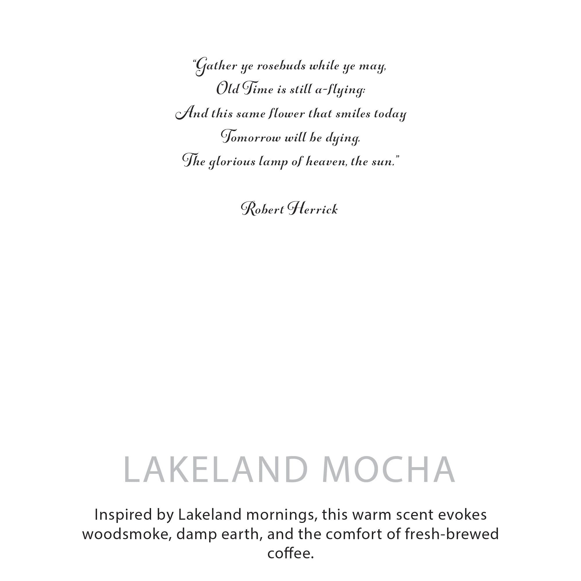 Textual quote by Robert Herrick on a white background with &
