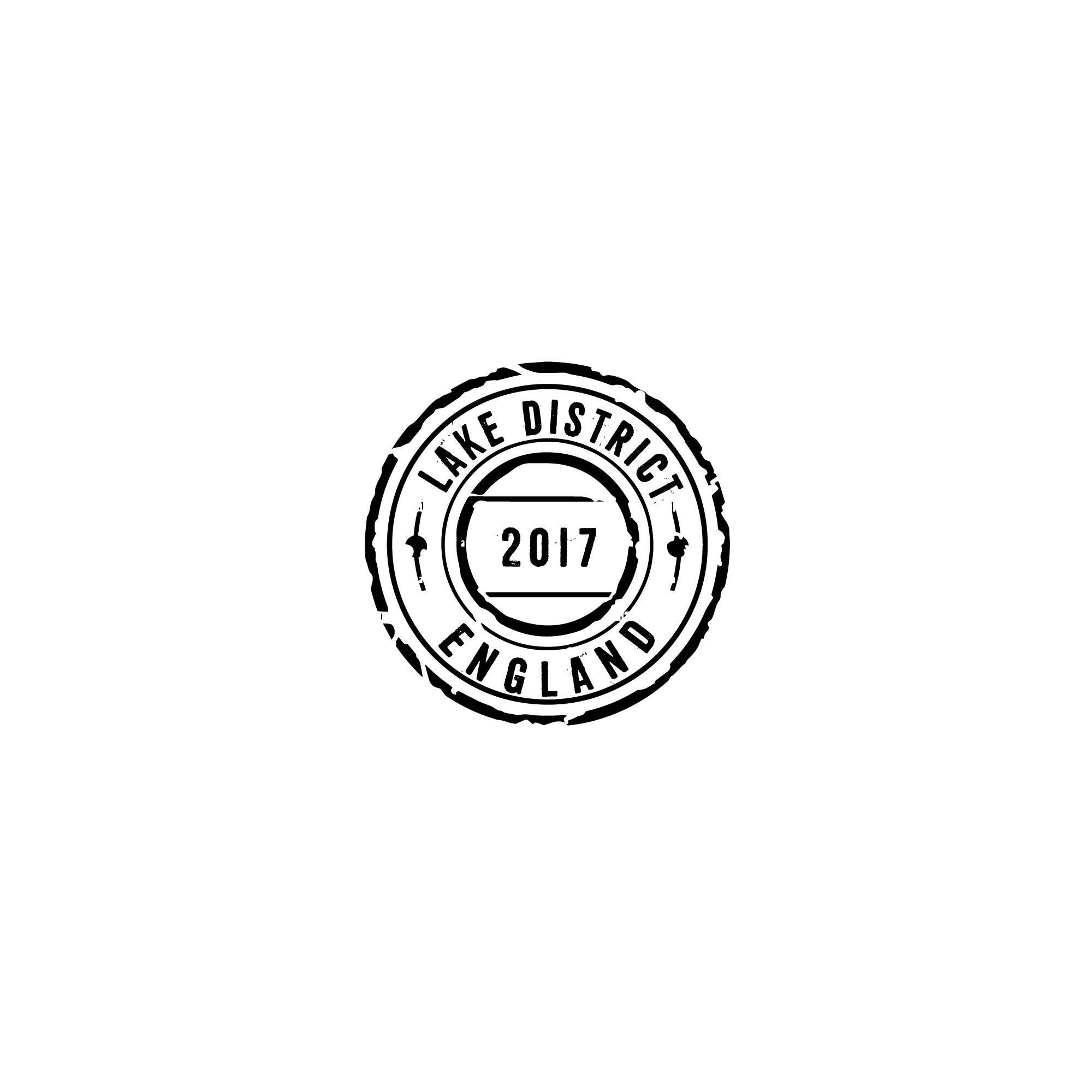 Black circular stamp design with &