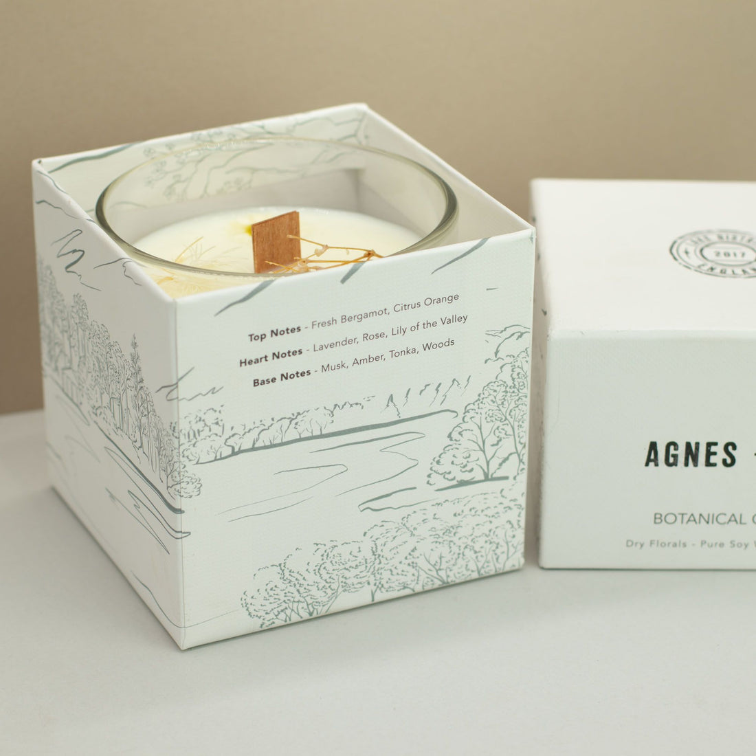 Candle in a decorative box with &