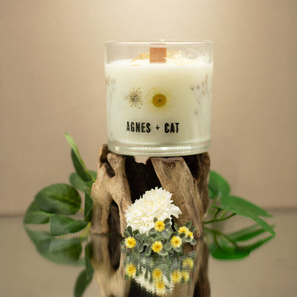 Candle in a glass jar with &