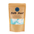 Package of bath dust for men on a white background