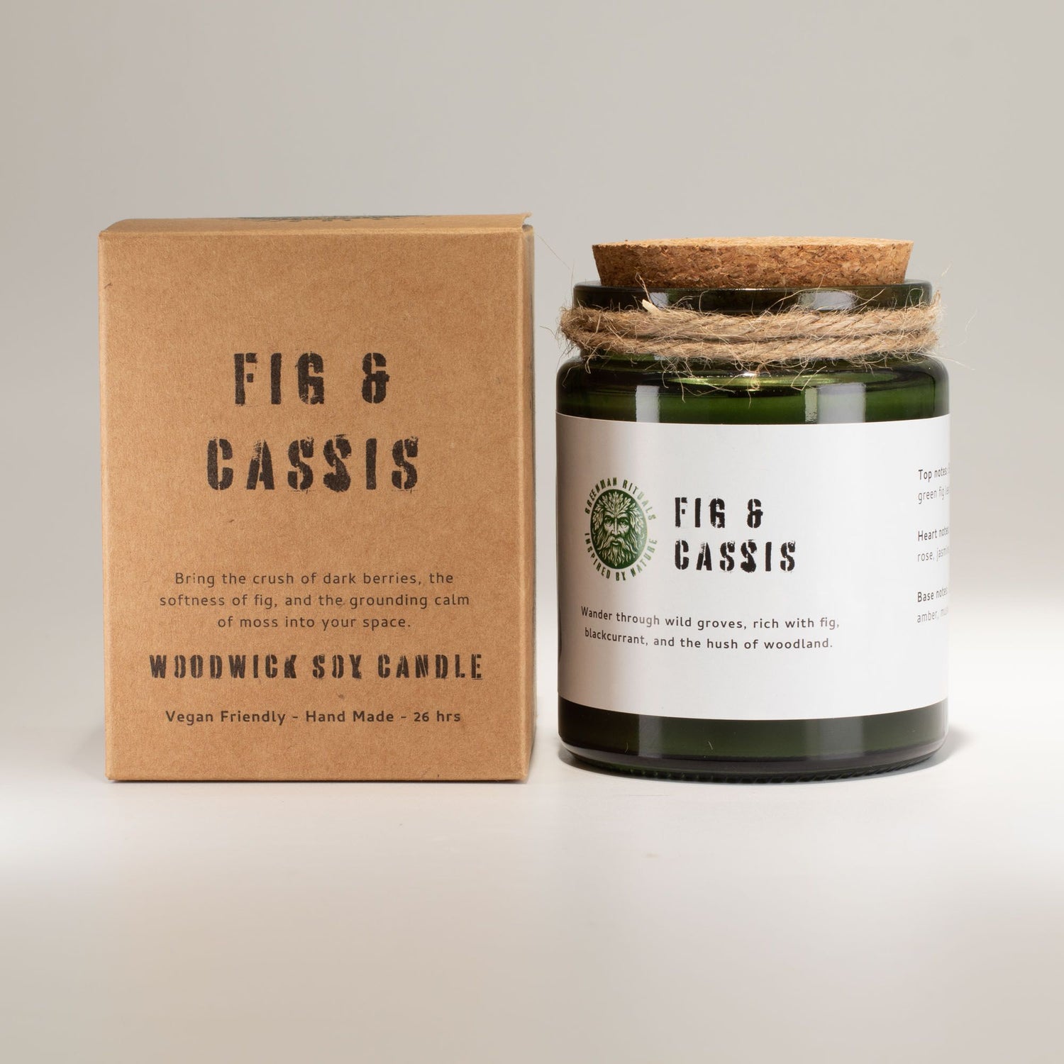 A wooden wick soy candle with &