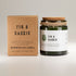 A wooden wick soy candle with &