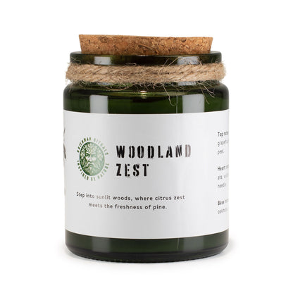 A candle jar labeled &