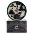 Crystal floral candle with black obsidian on a white background, featuring the brand &