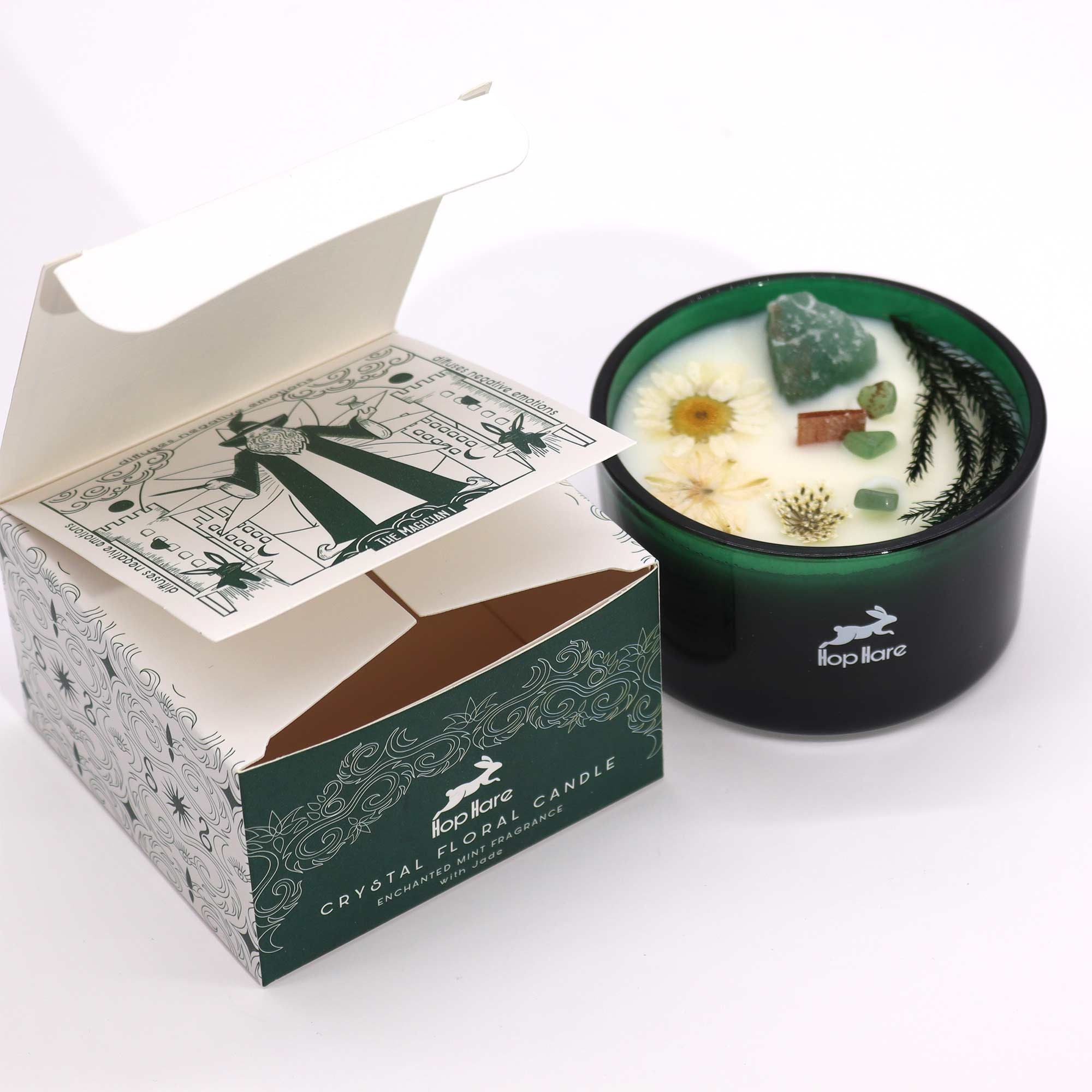 Crystal floral candle in a decorative box with &