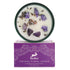 Crystal floral candle with lavender hills fragrance on a white background
