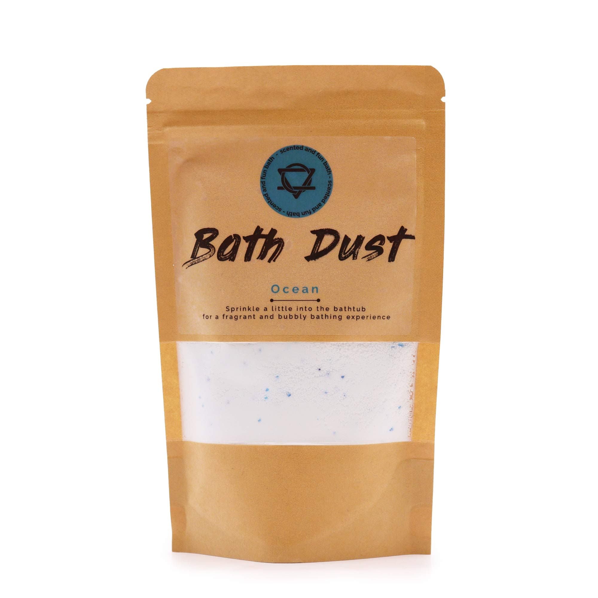 Package of Bath Dust with a brand logo on a white background
