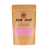 Bath Dust packaging with pink powder visible on a white background