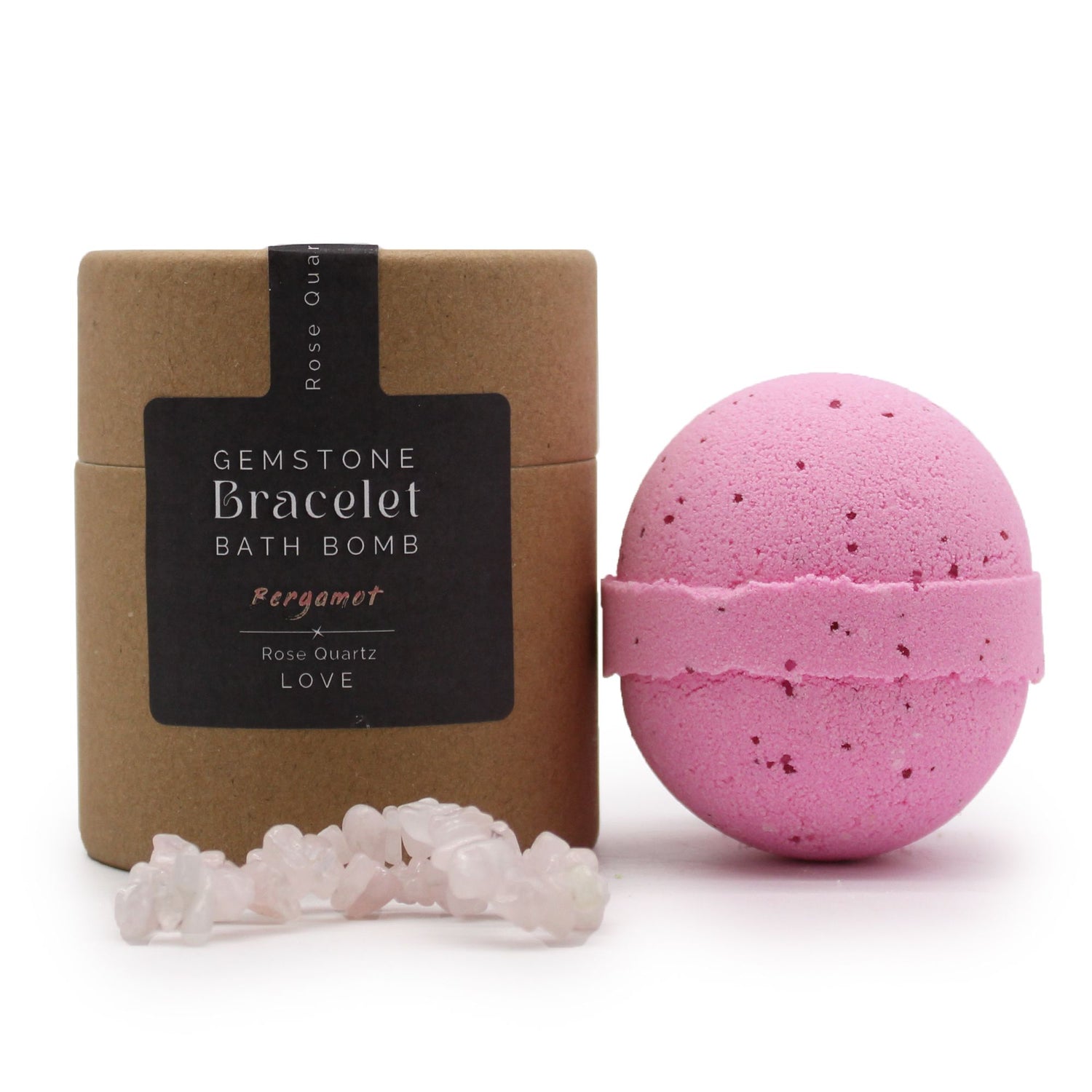 Pink bath bomb with &
