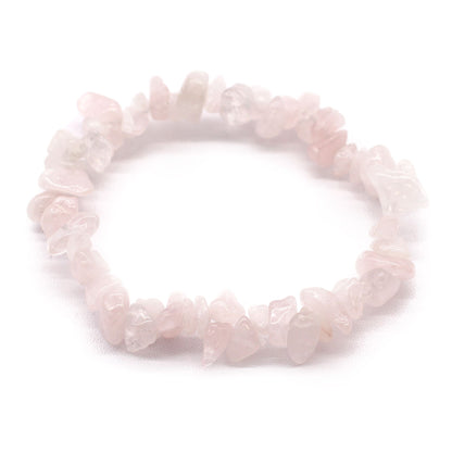 Pink stone bracelet on a white background
